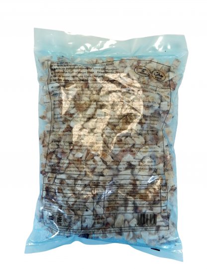 Broilerifilee 12*12mm kuubikud röstitud 2,5kg pk IQF LAKTV, GLUTV, Halal (CHN 4*2,5kg/kst) -18c