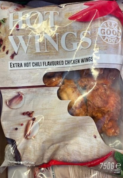 Broileritiivad Hot Wings,750g pk (DEU 9kg/12pk/kst) -18c