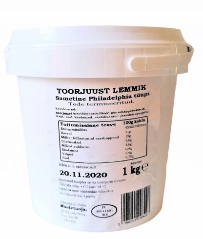 Juust, toorjuust Lemmik (Philadelphia tüüpi) 1 kg (POL 6 tk/kst) +1...+8c