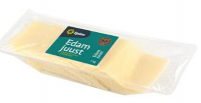 Juust Edam 1 kg viilutatud LAKTV "E-Piim" (4 kg/kst) +2...+8c
