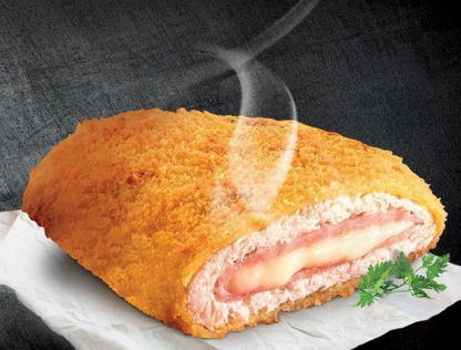"Cordon Bleu" broilerifileest singi-juustu tasku, paneeritud & eelküpsetatud 140g portsjon IQF (ROU 3kg/kst) -18c