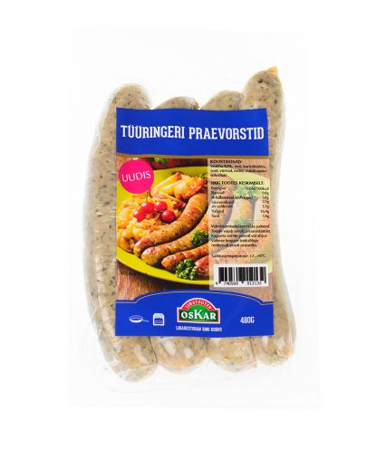 Tüüringi praevorst (valge bratwurst) Oskar ~1,0 kg pk (EST ~20kg/kst) -18c